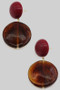 Contrasting Acrylic Resin Circle Drop Earrings