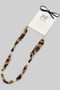 Leopard Fabric Wrapped Chain Necklace
