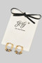 18K Rectangular Round Hoops With Two Tone Charms