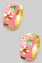 Lacquered Floral Hinge Hoops
