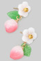 Flower Stud And Dangling Peach