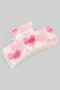 Soft Watercolor Heart Print Hair Claw Clip