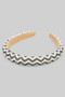 Zig Zag Rhinestone And Pearly Beaded Headband