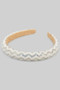 Zig Zag Rhinestone And Pearly Beaded Headband