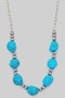 Turquoise Stone Bib Chain Necklace