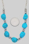Turquoise Stone Bib Chain Necklace