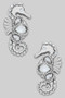 Glass Stone Sea Horse Studs