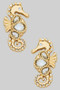 Glass Stone Sea Horse Studs