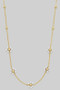 14K Gold Dipped Pearl Flower Beaded Chain Necklace