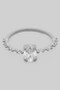 Oval Cz Stone Ring With Pave Accents