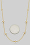 14K Gold Dipped Pearl Flower Beaded Chain Necklace