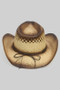 Aged Two Tone Cowboy Hat Tq Stone On Faux Leather 