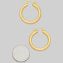 Aluminum Gold Dipped Hinge Hoop Earrings - #ME772-30