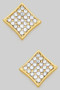 Gold Dipped Square Cz Pave Studs