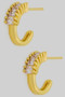 Gold Dipped Half Cz Baguette Hoops