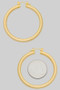 Aluminum Gold Dipped Textured Hoops - #ME774-50