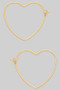 Simple Brass Heart Hoops