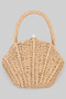 Hard Raffia Shell Handbag With Shoulder Strap