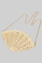 Raffia Shell Purse With Shoulder Chain