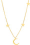 Gold Star And Moon Stationary Necklace