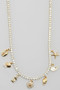 Dainty Sea Charm Cz Pave Chain Necklace