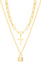 Lock And Cross Pendant Necklace Set