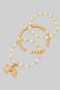 Three Piece Turtle Shell Pearl Stretch Bracelets