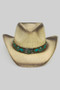 Cowboy Straw Hat W Tq Bloom Butterfly Concho Band