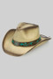 Cowboy Straw Hat W Tq Bloom Butterfly Concho Band