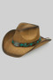 Cowboy Straw Hat W Tq Bloom Butterfly Concho Band
