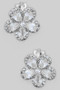 Gold Dipped Cz Flower Clip On Earrings