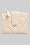 Quilted Snap Wallet With Bill Fold Zip Pouch