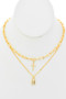 Lock And Cross Pendant Necklace Set