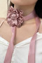 Satin Wrap Flower Choker Necklace