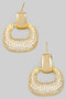 Brass Bar Studs With Cz Pave Hoop