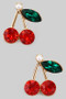 Stone And Pearl Cherry Post Earrings