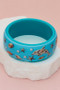 Dolphin And Shell Print Bangle Bracelet
