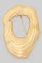 Gold Dipped Textured Oval Brooch Pin