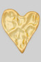 Gold Dipped Textured Heart Brooch Pin
