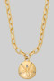 Textured Sand Dollar Pendant Chain Necklace