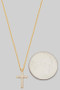 18K Gold Dipped Micro Cz Cross Pendant Necklace