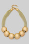 Gold Dipped Fabric Large Ccb Bandana Necklace