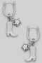 Boot And Cz Star Hoop Earrings