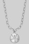 Textured Sand Dollar Pendant Chain Necklace