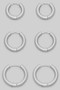 Stainless Steel Three Pair Mini Hoop Set