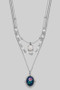 Triple Layered Pearl And Floral Portrait Necklace