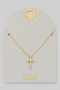 18K Gold Dipped Micro Cz Cross Pendant Necklace