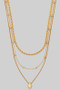 18K Gold Dipped Three Layered Chain Teardrop Penda