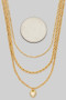18K Gold Dipped Three Layered Chain Heart Pendant