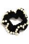 Velvety Hair Scrunchie With Pearl Accents